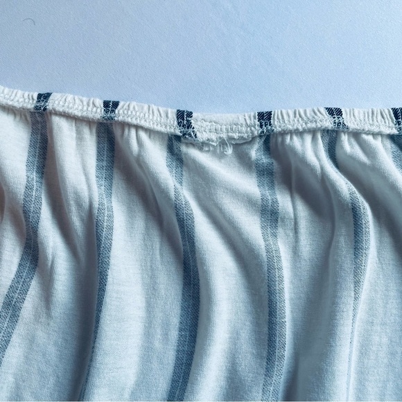 VINTAGE On/Off Shoulder Off White Top - Black Strip - Waist Elastic - Size L - Picture 9 of 11